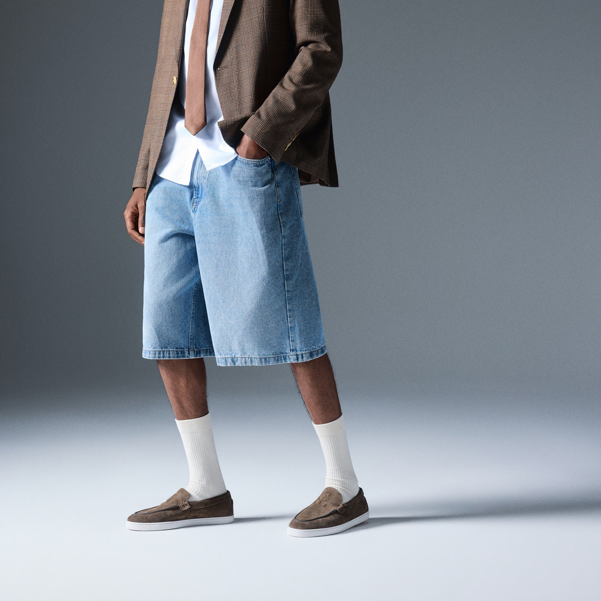 Christian Louboutin Neocl Boat Men Shoes | Color Grey