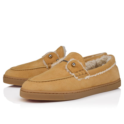 Christian Louboutin Chambeliboat Shearling Donna Women Shoes | Color Brown New