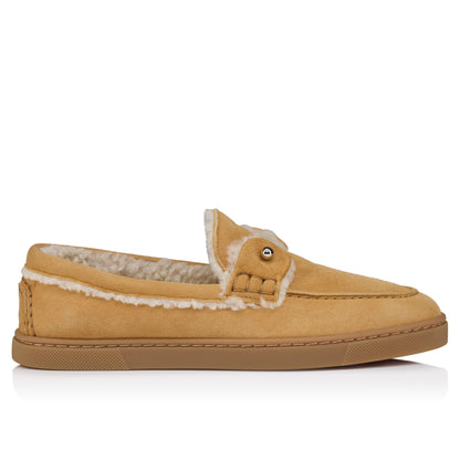 Christian Louboutin Chambeliboat Shearling Donna Women Shoes | Color Brown New