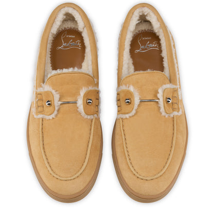 Christian Louboutin Chambeliboat Shearling Donna Women Shoes | Color Brown New