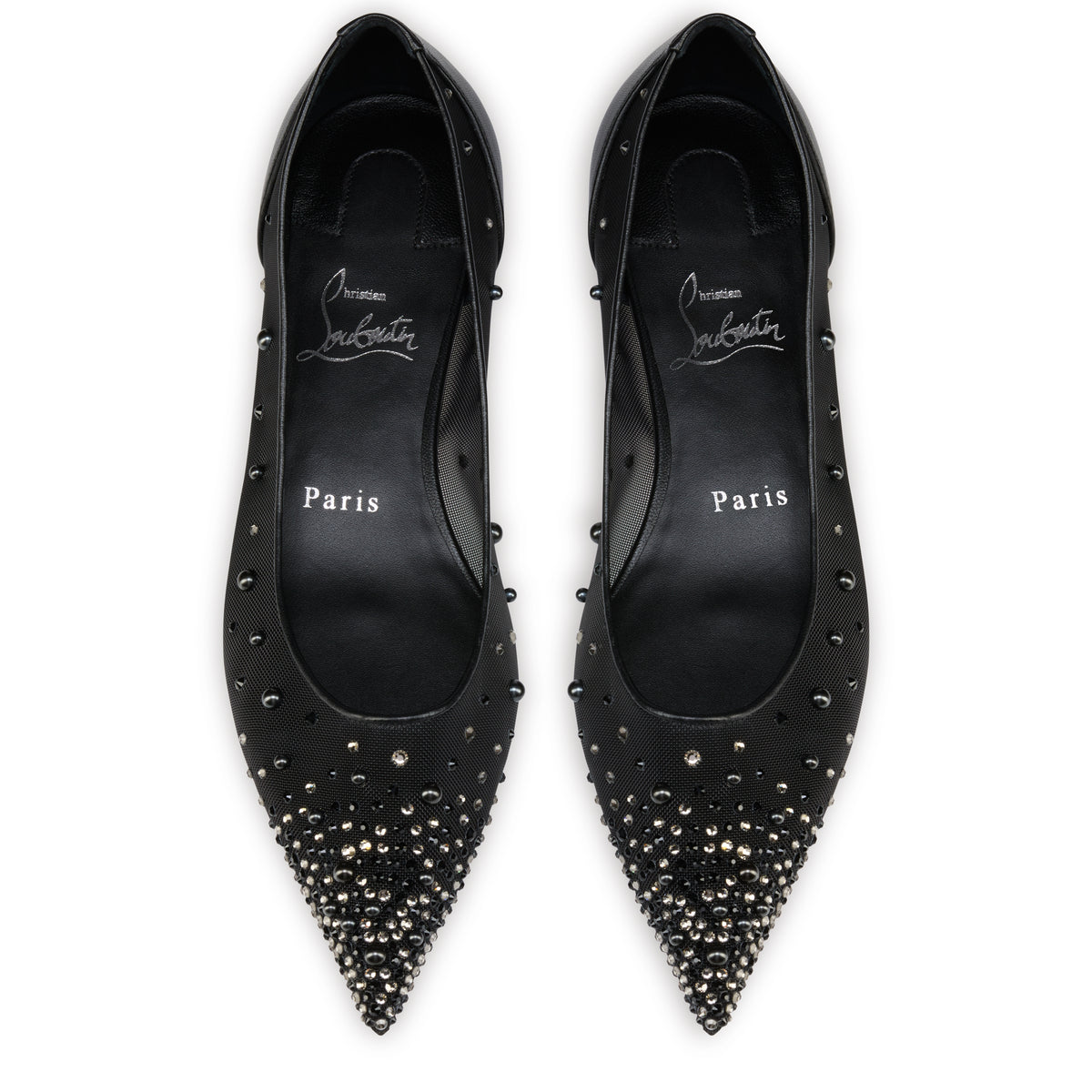 Christian Louboutin Miss Z Degrastrassina Perla Women Shoes | Color Black