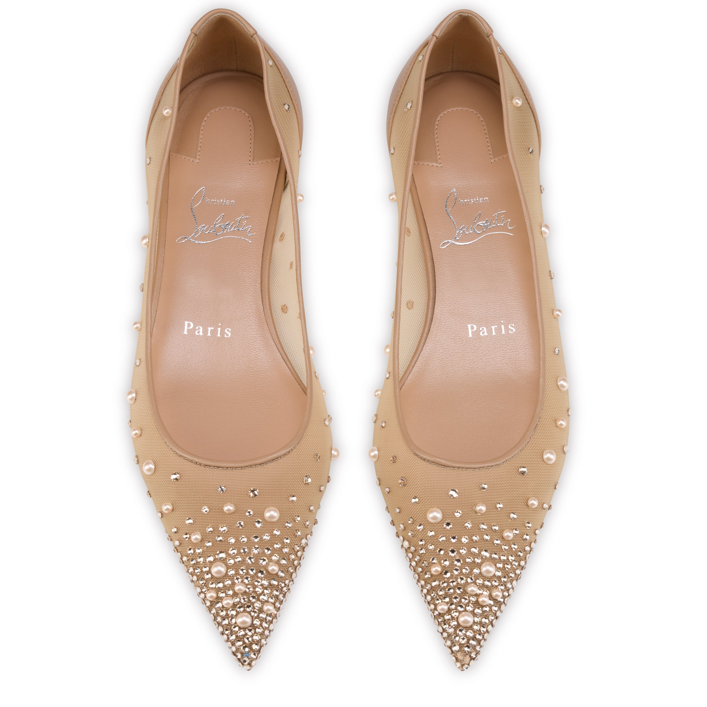 Christian Louboutin Miss Z Degrastrassina Perla Women Shoes | Color Nude