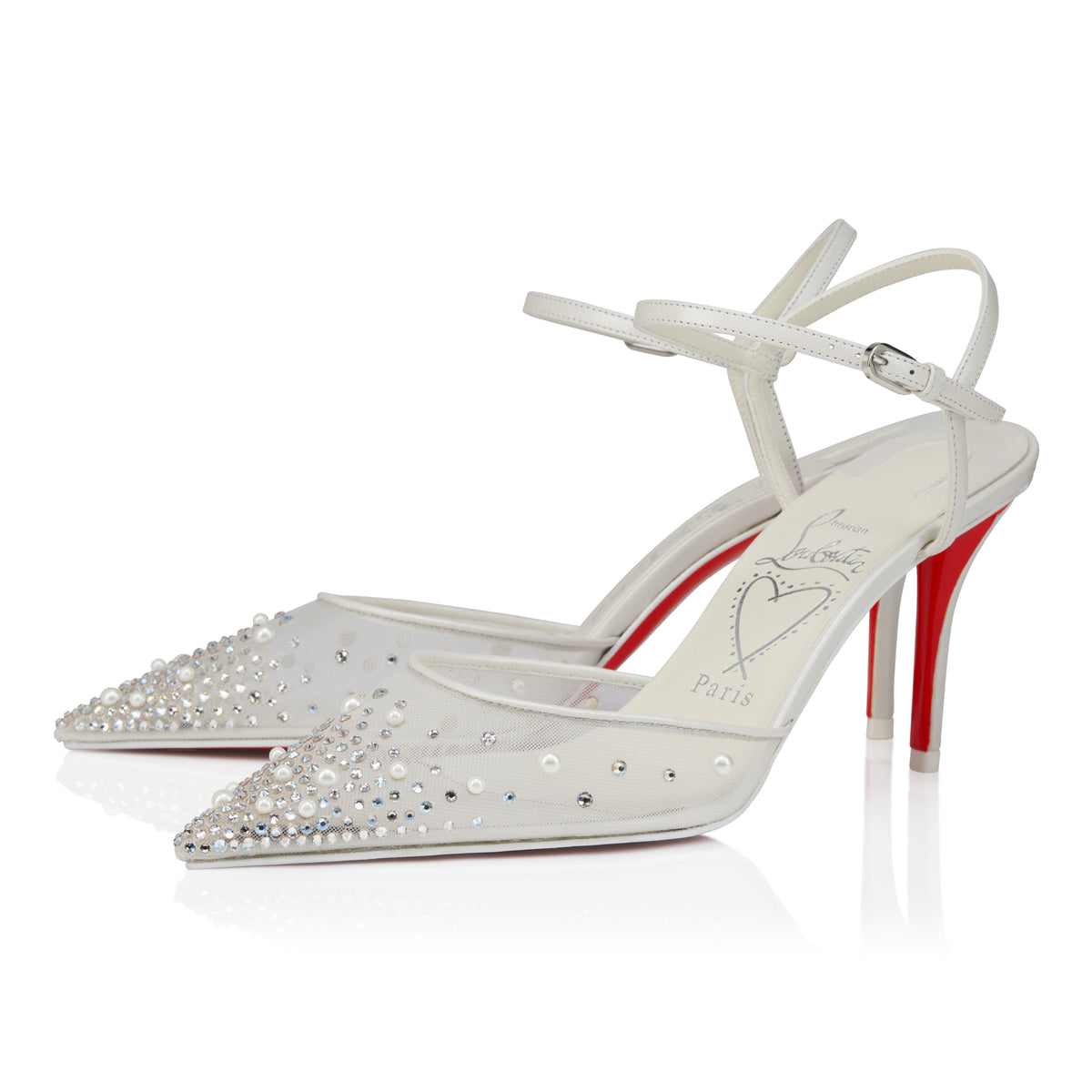 Christian Louboutin Miss Z Riviera Strass Women Shoes | Color White