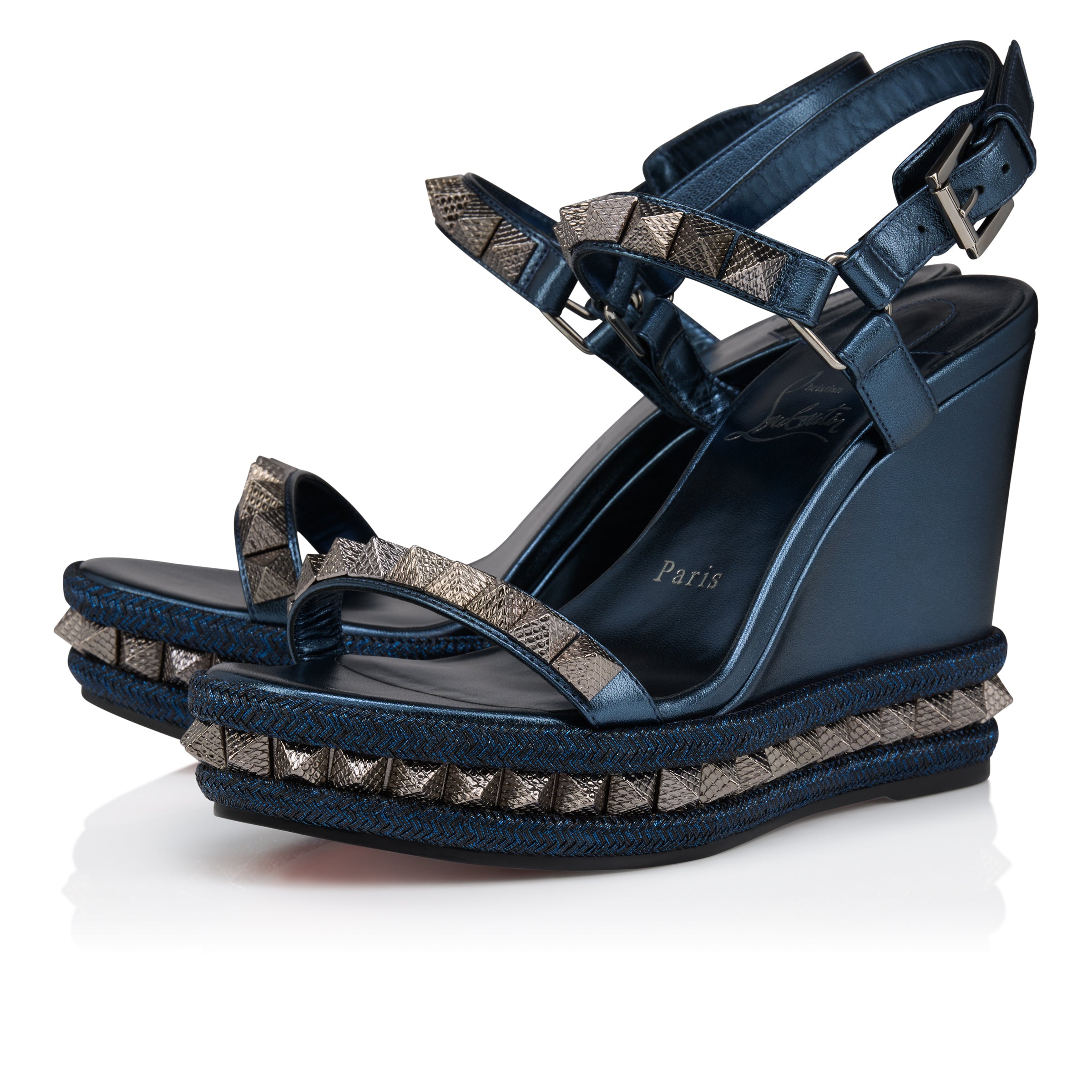 Christian Louboutin Pyra Clou Women Shoes | Color New Blue