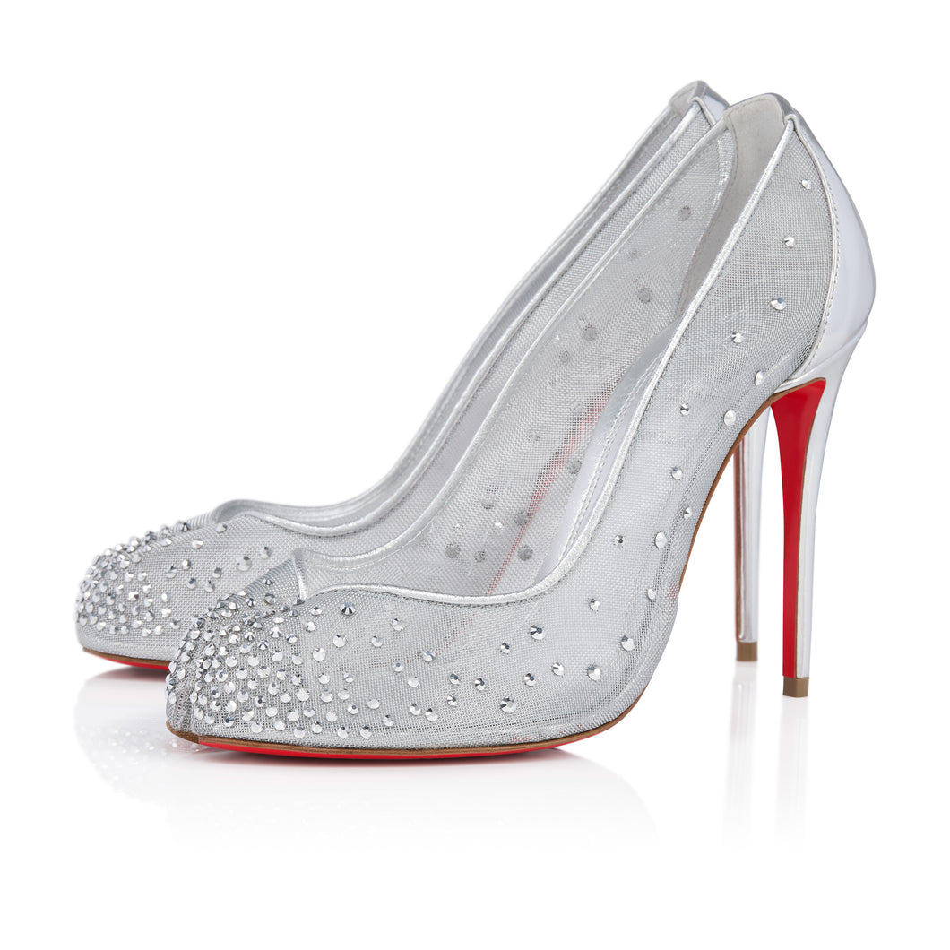 Christian Louboutin Bridiela Una Strass Women Shoes | Color Silver