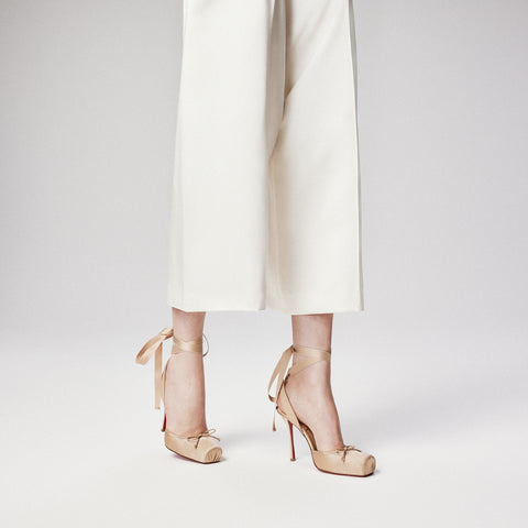 Christian Louboutin Cassia Lace Up Women Shoes | Color Nude