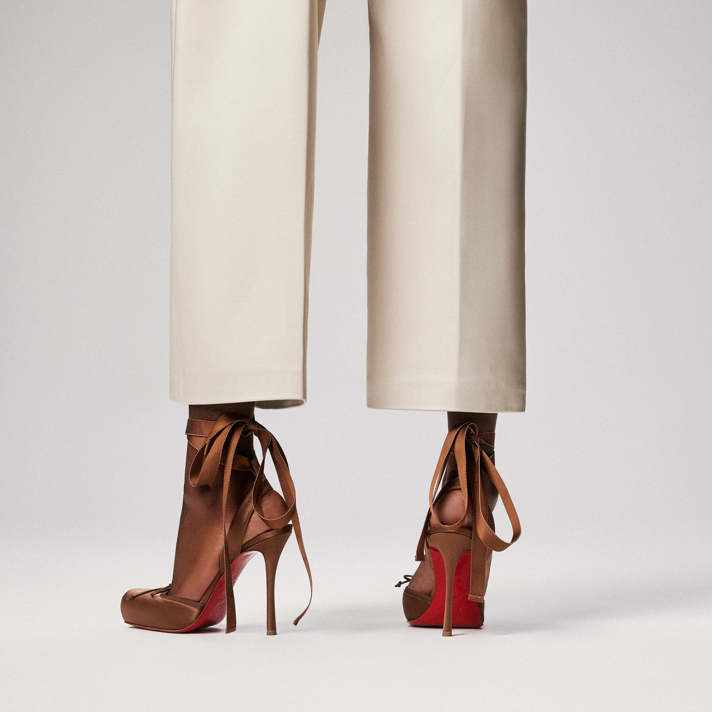 Christian Louboutin Cassia Lace Up Women Shoes | Color Nude