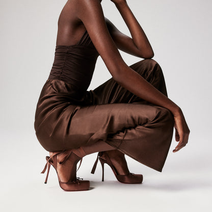 Christian Louboutin Cassia Lace Up Women Shoes | Color Nude