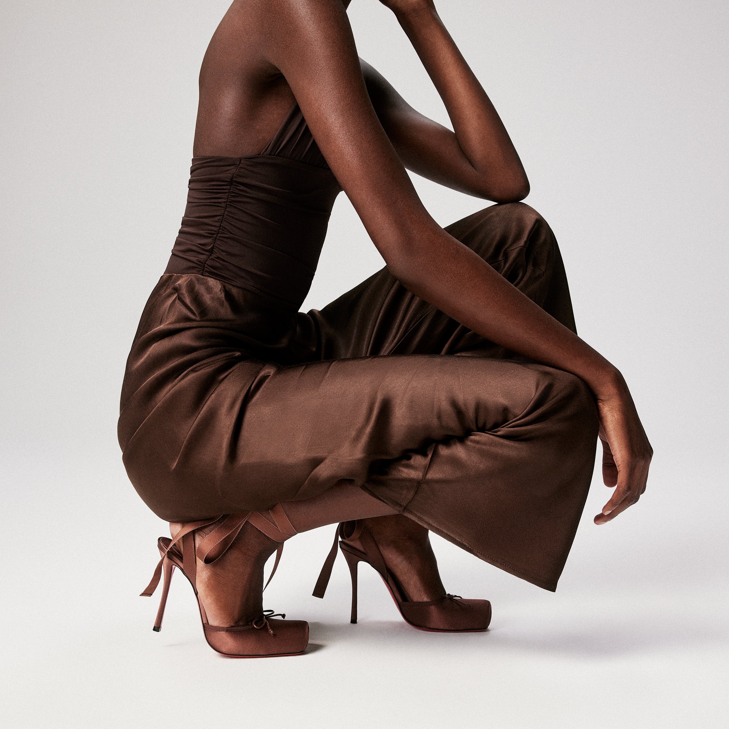 Christian Louboutin Cassia Lace Up Women Shoes | Color Nude