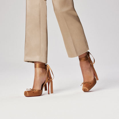 Christian Louboutin Cassia Lace Up Women Shoes | Color Nude
