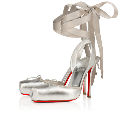 Christian Louboutin Cassia Lace Up Women Shoes | Color Silver
