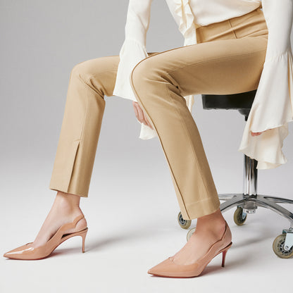 Christian Louboutin Hot Chick Sling Women Shoes | Color Beige