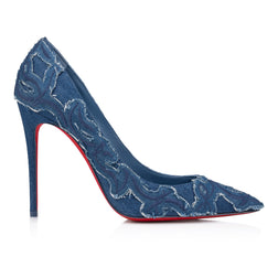 Christian Louboutin Kate Toile Denim Brodé Women Shoes | Color Blue