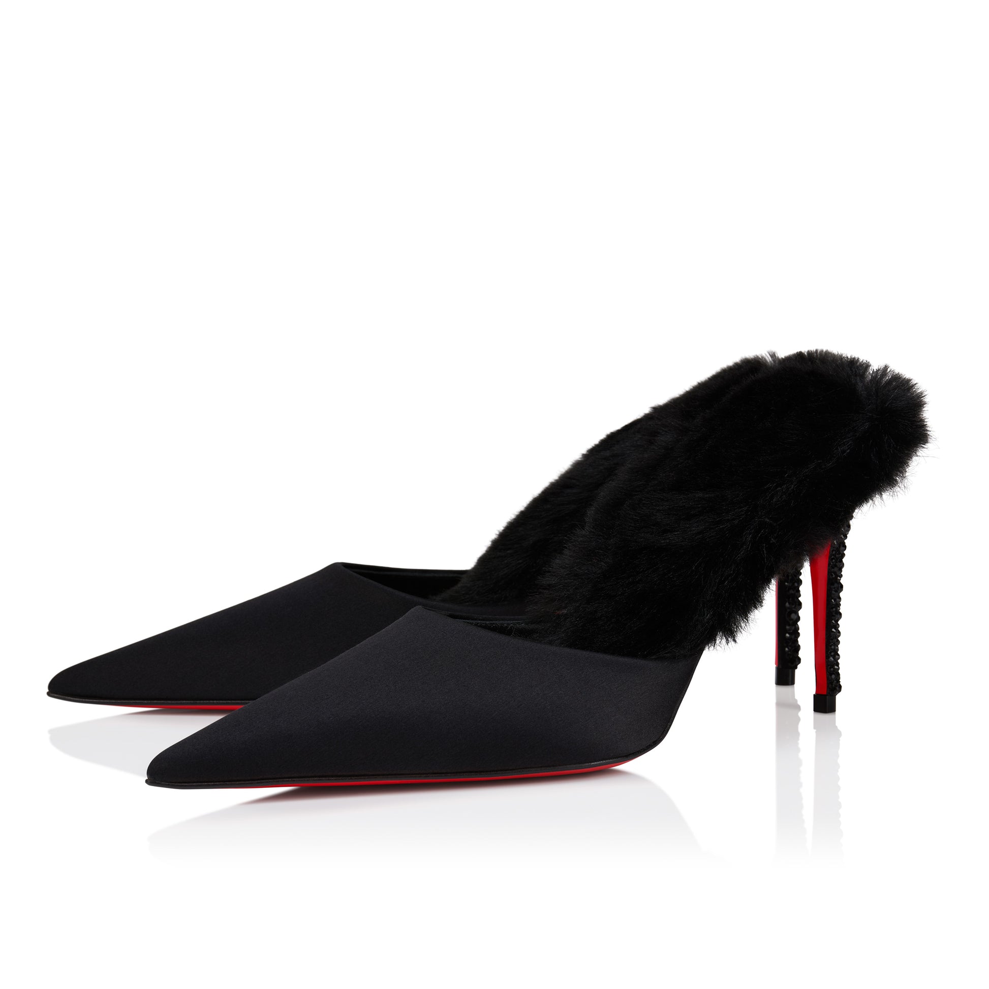Christian Louboutin Km Fur Women Shoes | Color Black