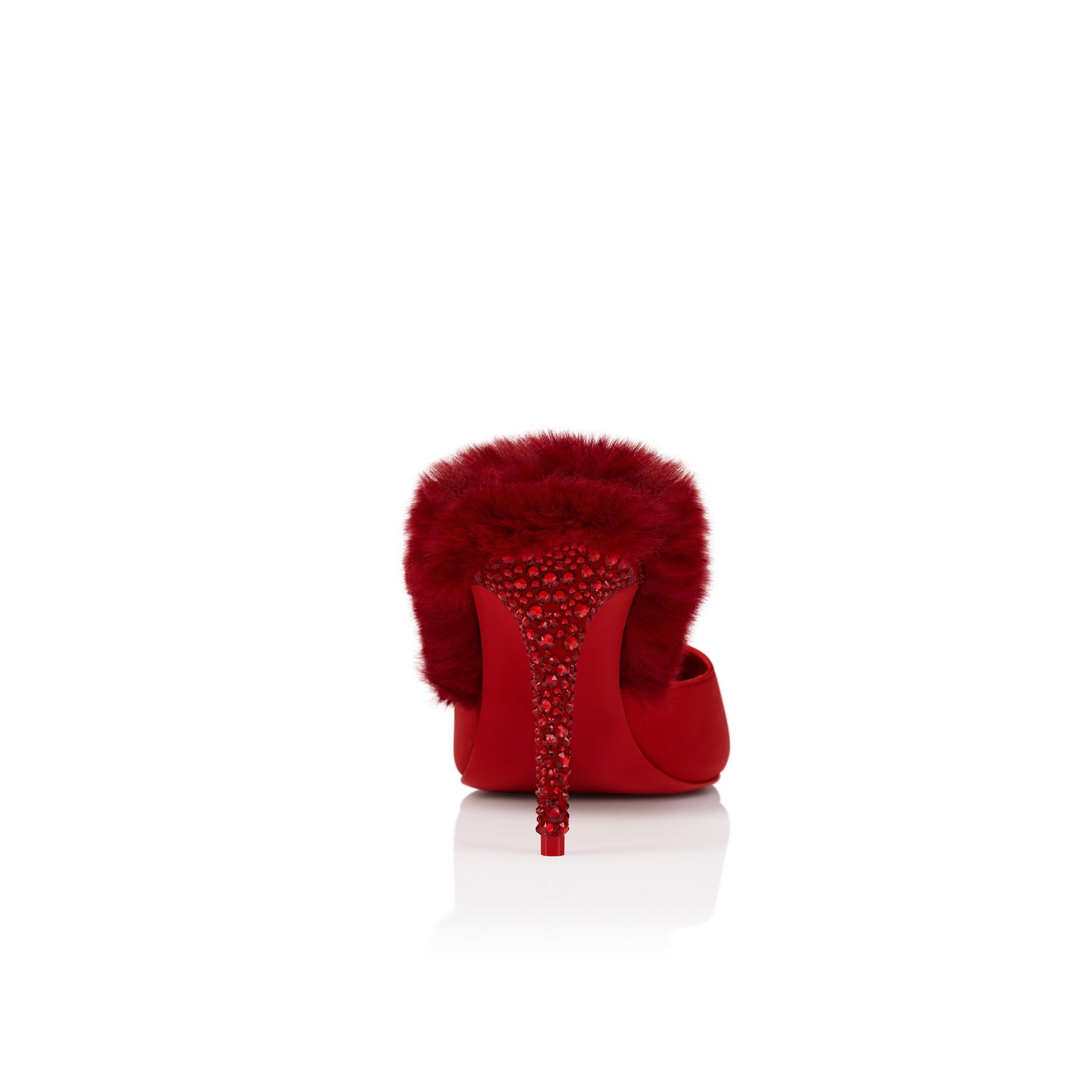 Christian Louboutin Km Fur Women Shoes | Color Red