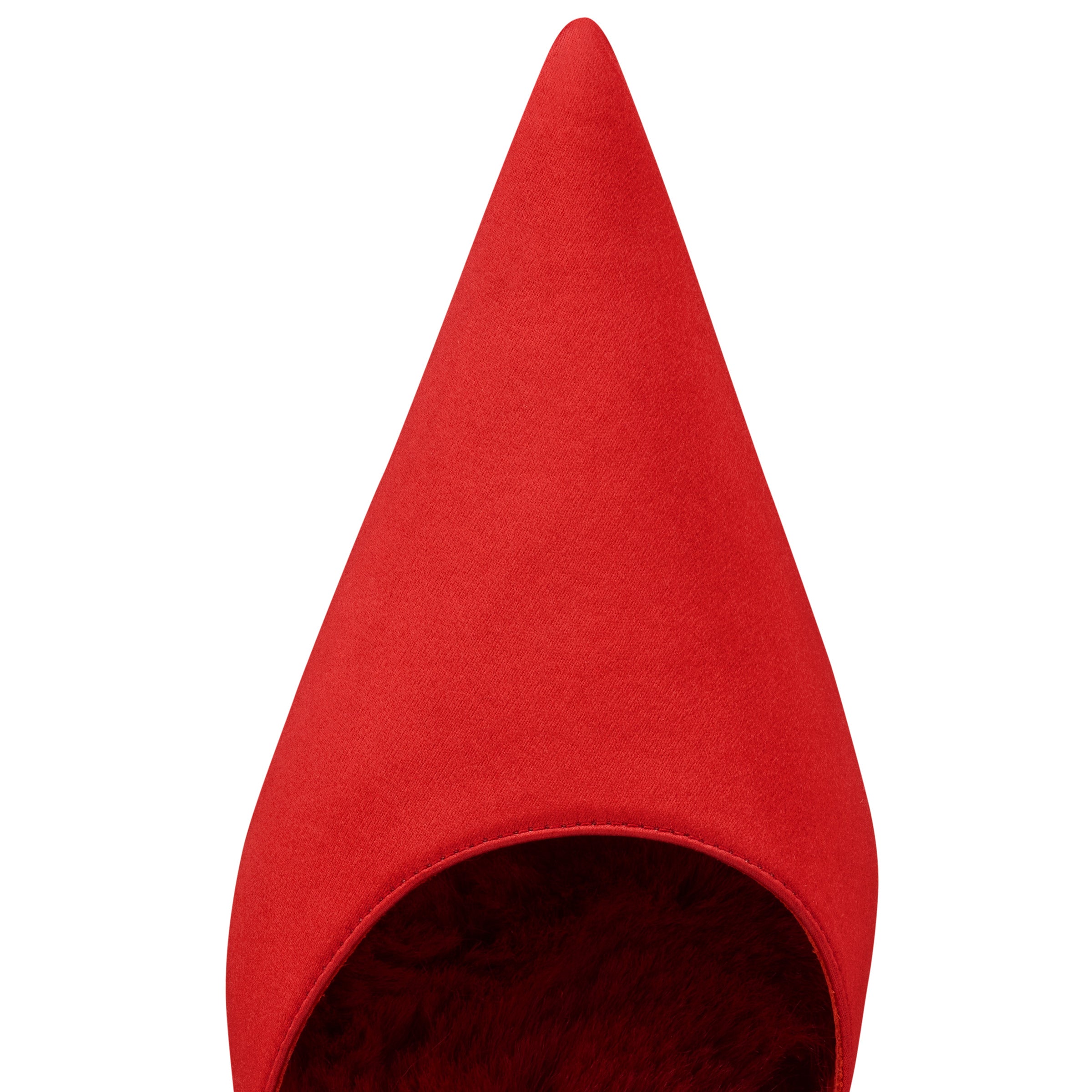 Christian Louboutin Km Fur Women Shoes | Color Red