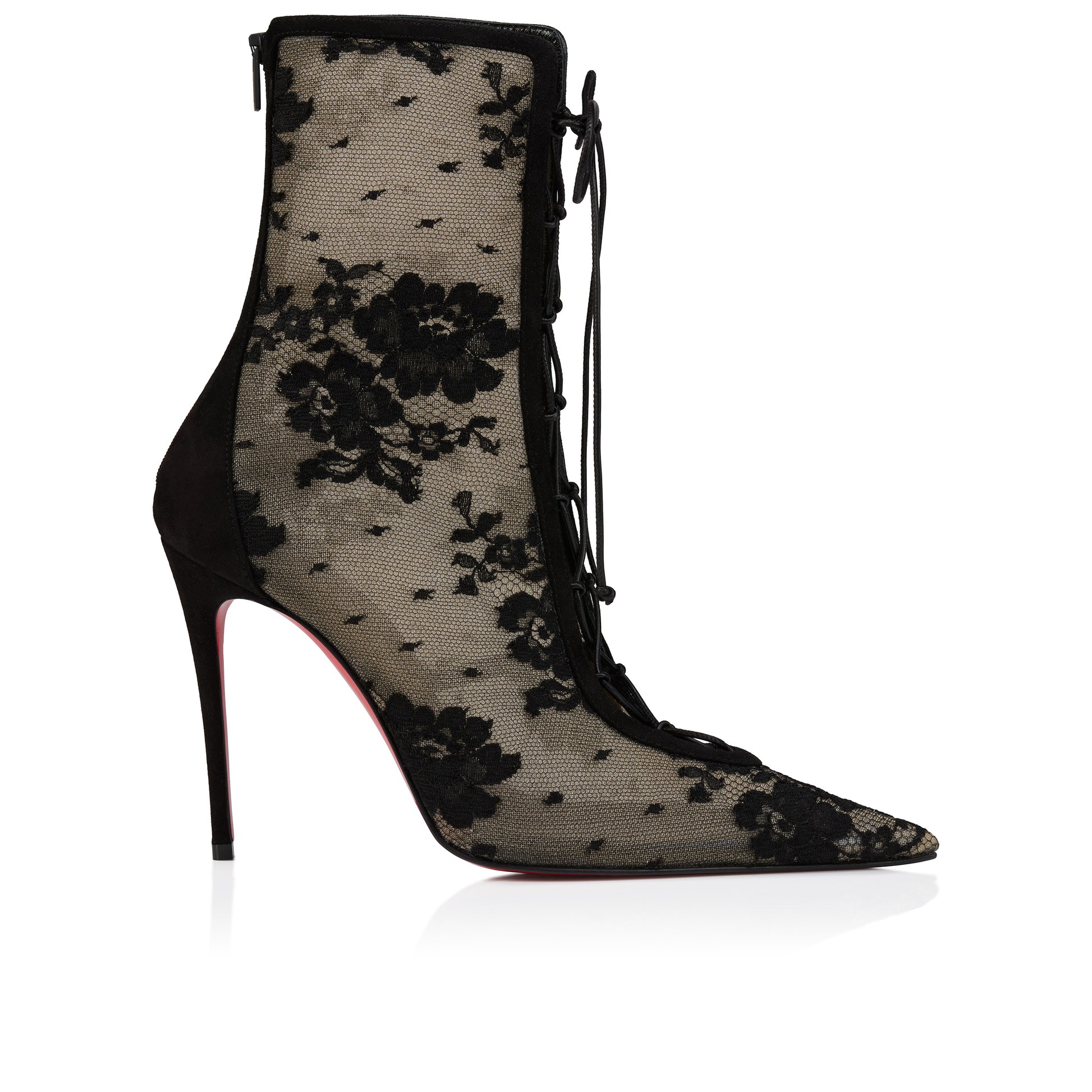 Christian Louboutin Km Lace Booty Women Shoes | Color Black