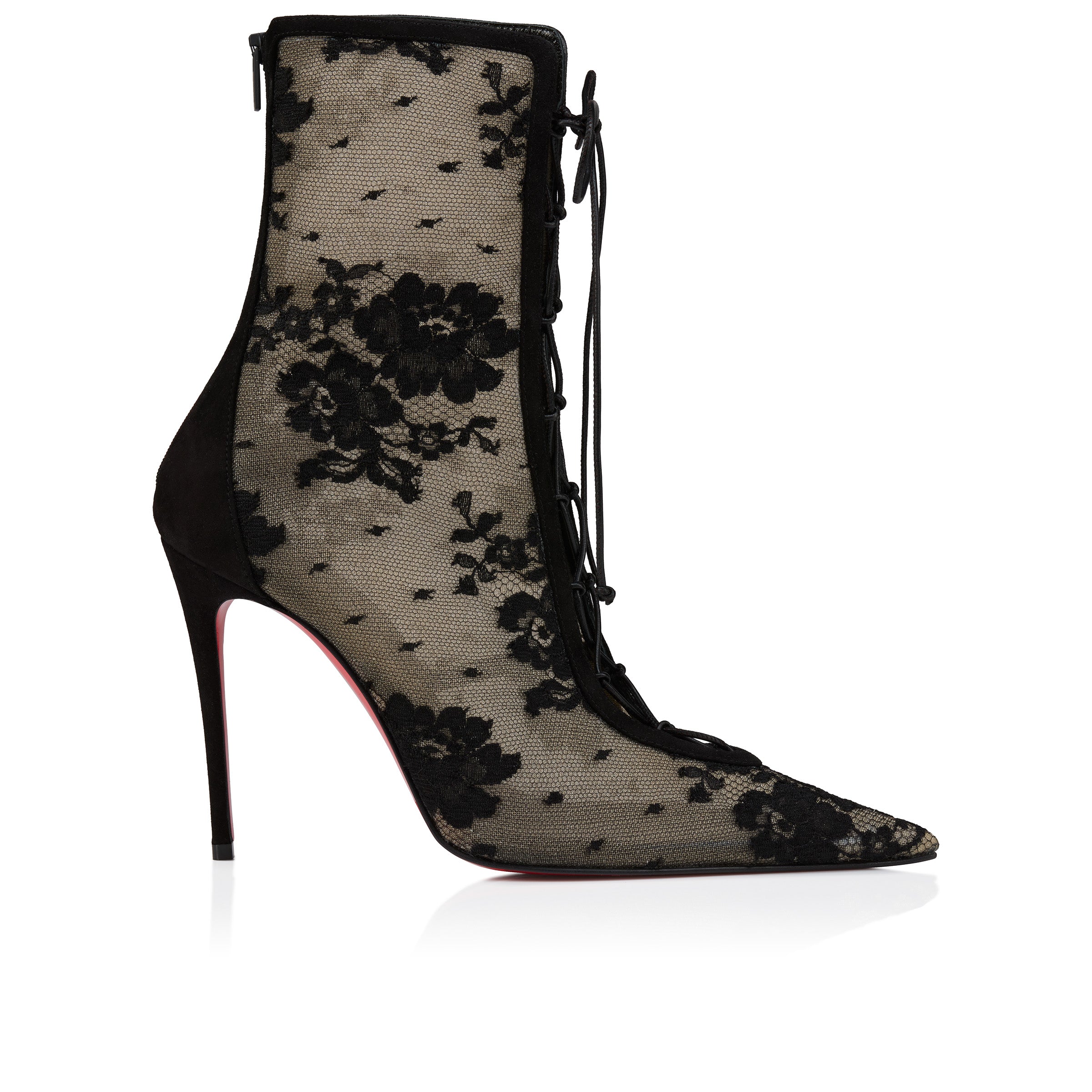 Christian Louboutin Km Lace Booty Women Shoes | Color Black