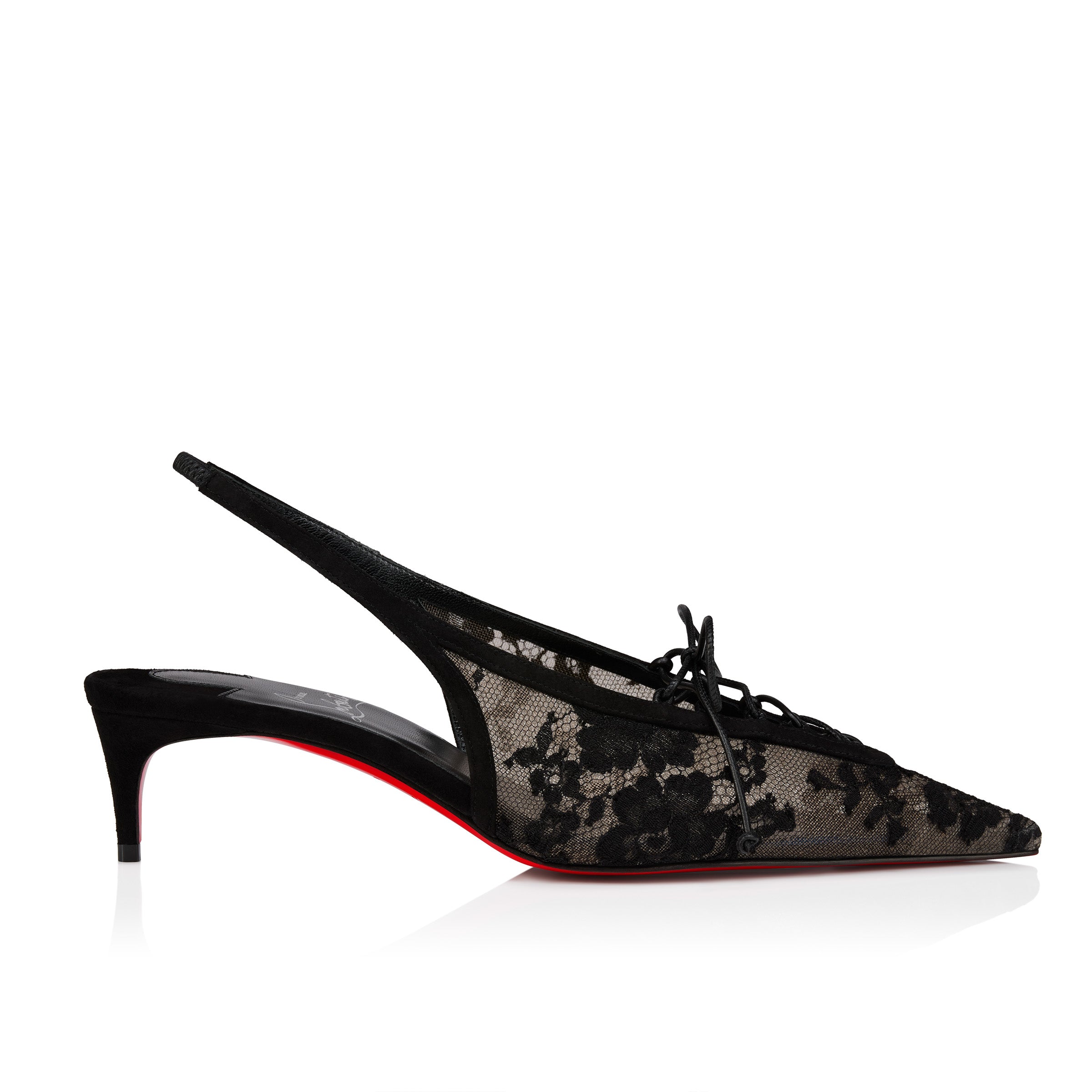 Christian Louboutin Km Lace Sling Women Shoes | Color Black