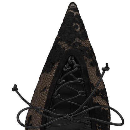 Christian Louboutin Km Lace Sling Women Shoes | Color Black