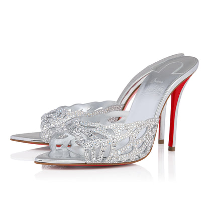Christian Louboutin Lasera Strass Mule Women Shoes | Color Silver