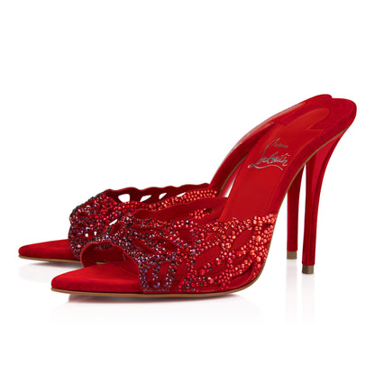 Christian Louboutin Lasera Strass Mule Women Shoes | Color Red