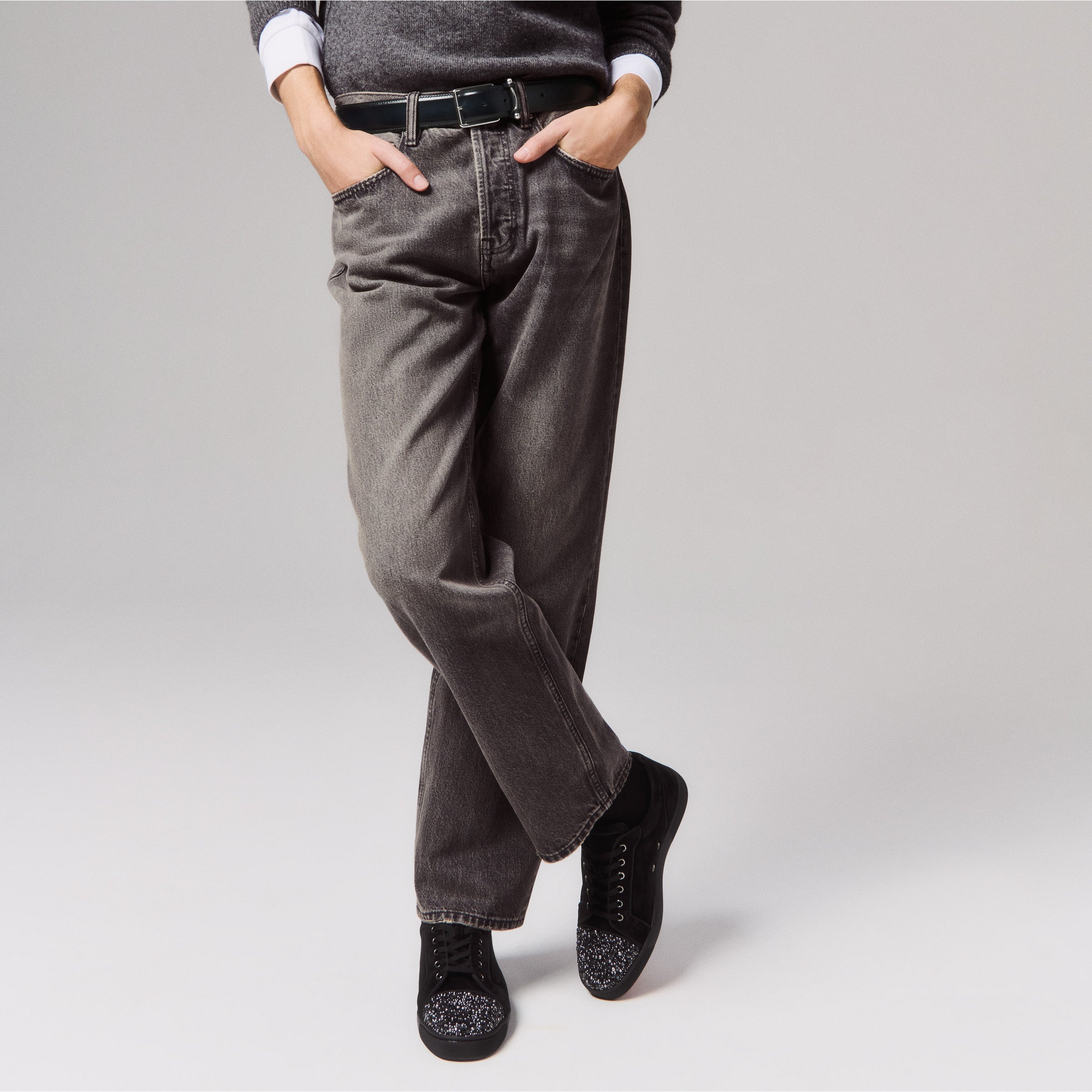 Christian Louboutin Louis Junior Perla Men Shoes | Color Black