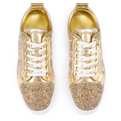 Christian Louboutin Louis Junior P Pik Pik Strass Men Shoes | Color Gold