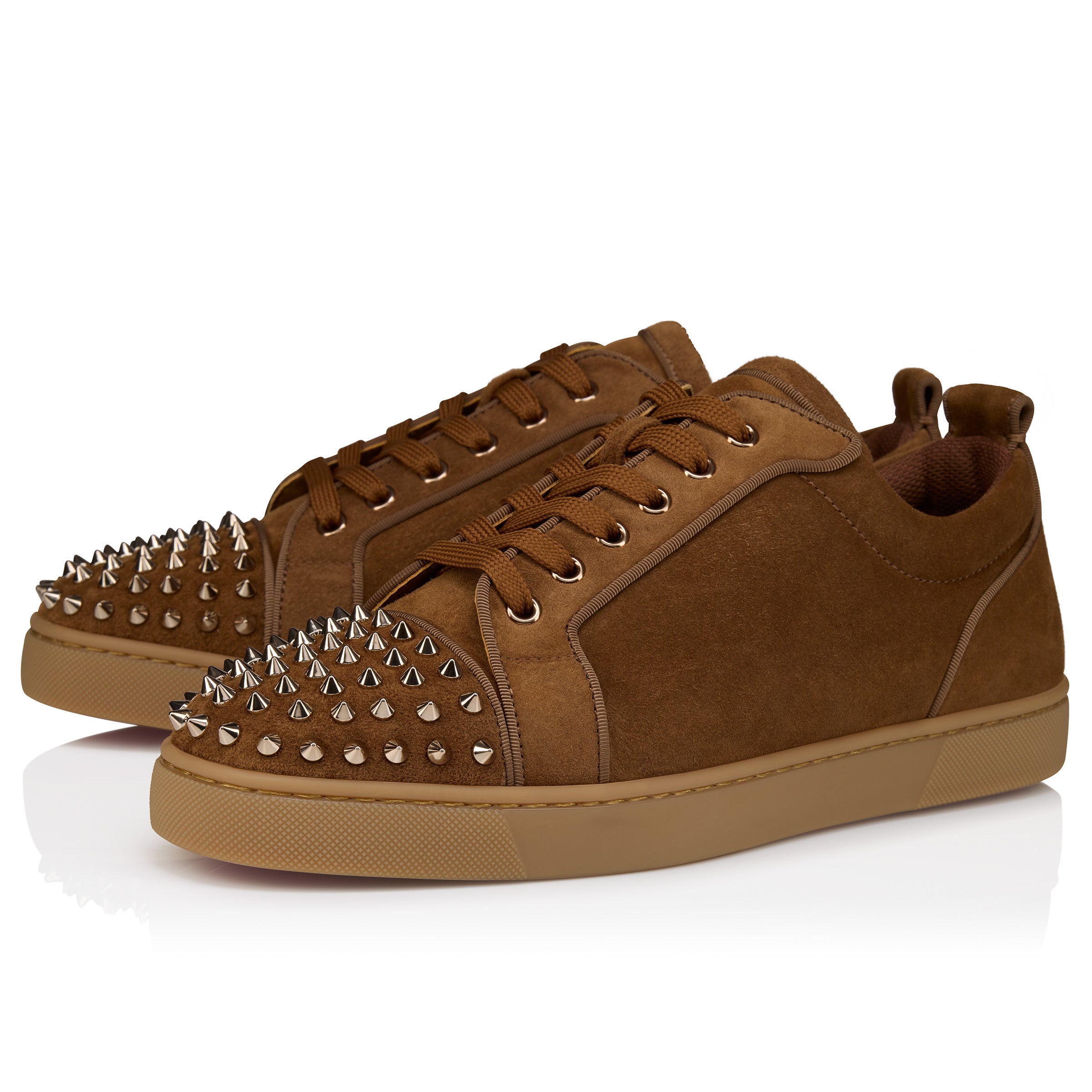 Christian Louboutin Louis Junior Spikes Men Shoes | Color Brown