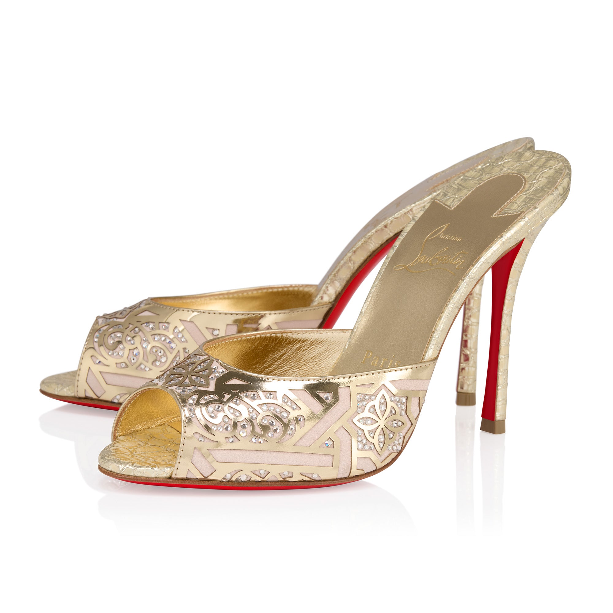 Christian Louboutin Me Dolly Moucharastrass Women Shoes | Color Gold