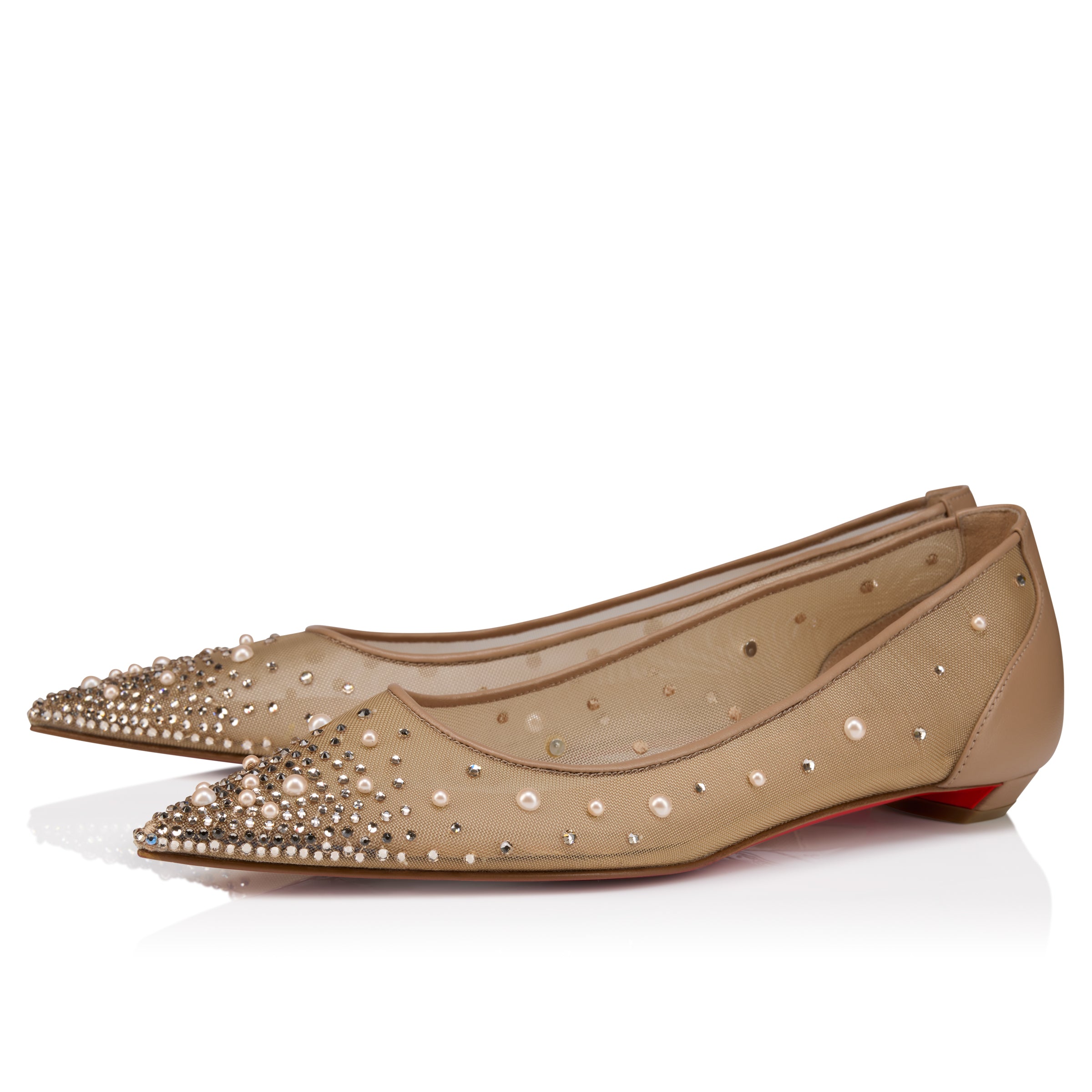 Christian Louboutin Miss Z Degrastrassina Perla Women Shoes | Color Nude