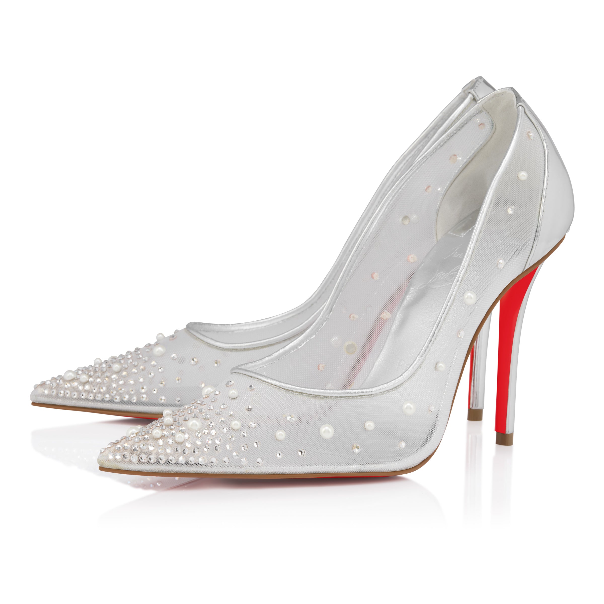 Christian Louboutin Miss Z Degrastrass Perla Women Shoes | Color Silver