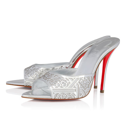 Christian Louboutin Miss Z Mule Carouba Women Shoes | Color Silver