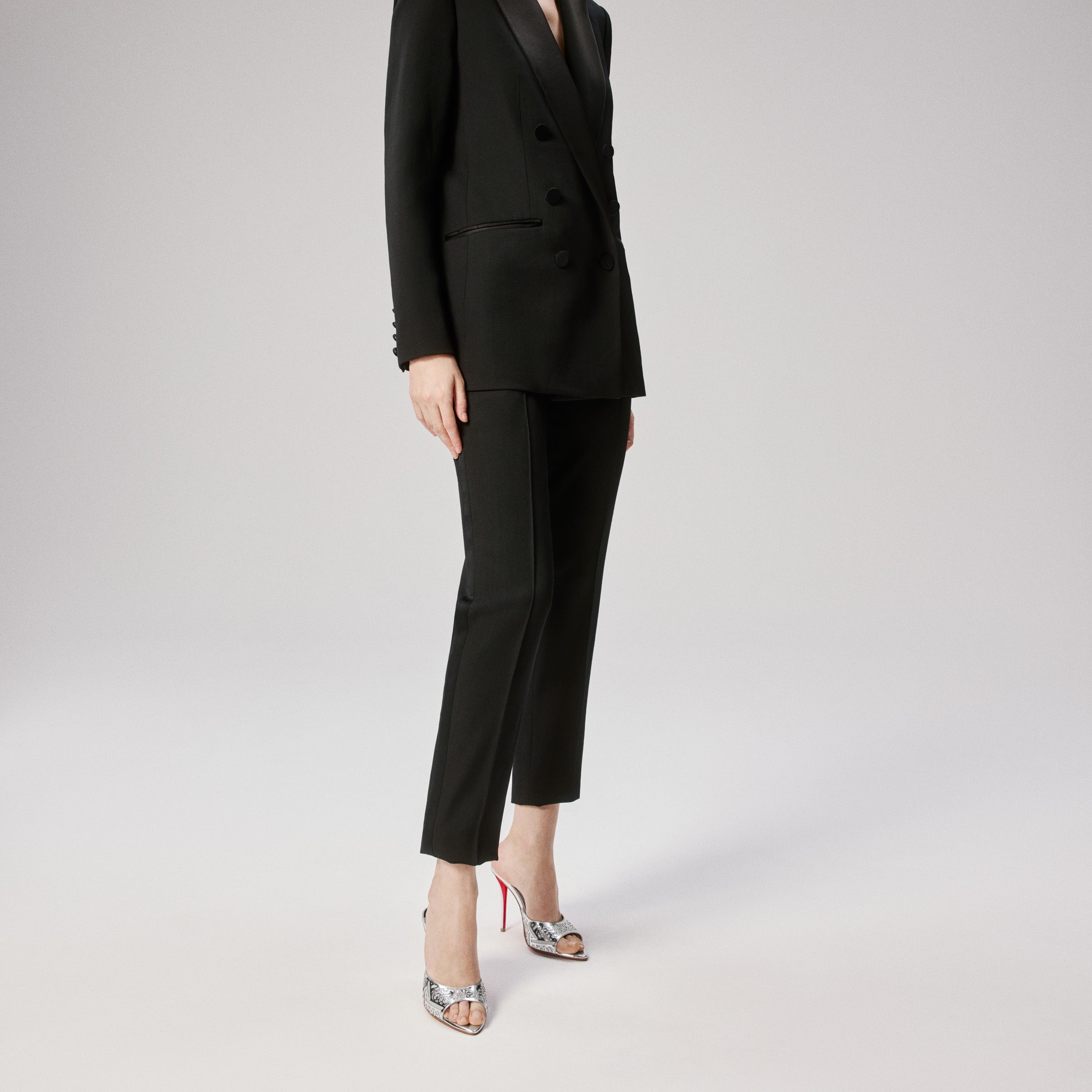 Christian Louboutin Miss Z Mule Carouba Women Shoes | Color Silver