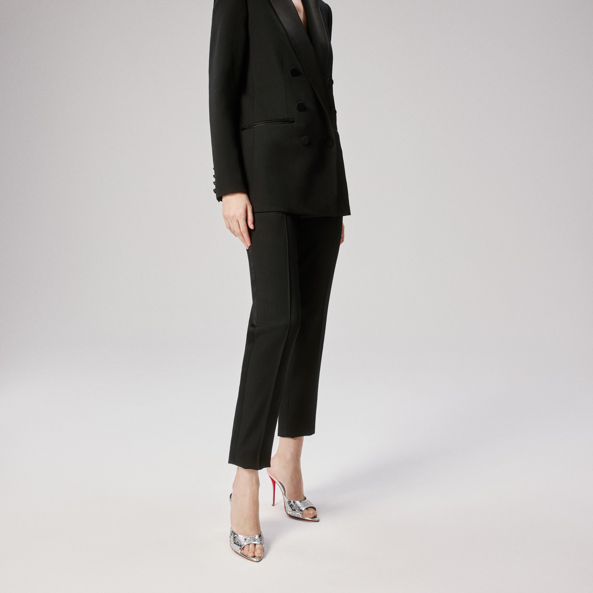 Christian Louboutin Miss Z Mule Carouba Women Shoes | Color Silver