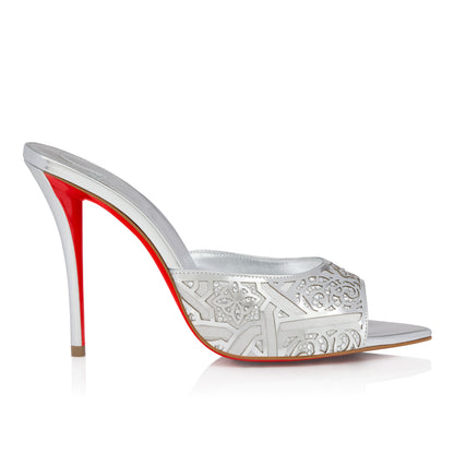 Christian Louboutin Miss Z Mule Carouba Women Shoes | Color Silver