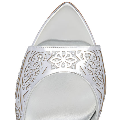 Christian Louboutin Miss Z Mule Carouba Women Shoes | Color Silver