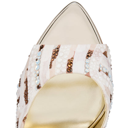 Christian Louboutin Miss Z Mule Gaagal Strass Women Shoes | Color Beige