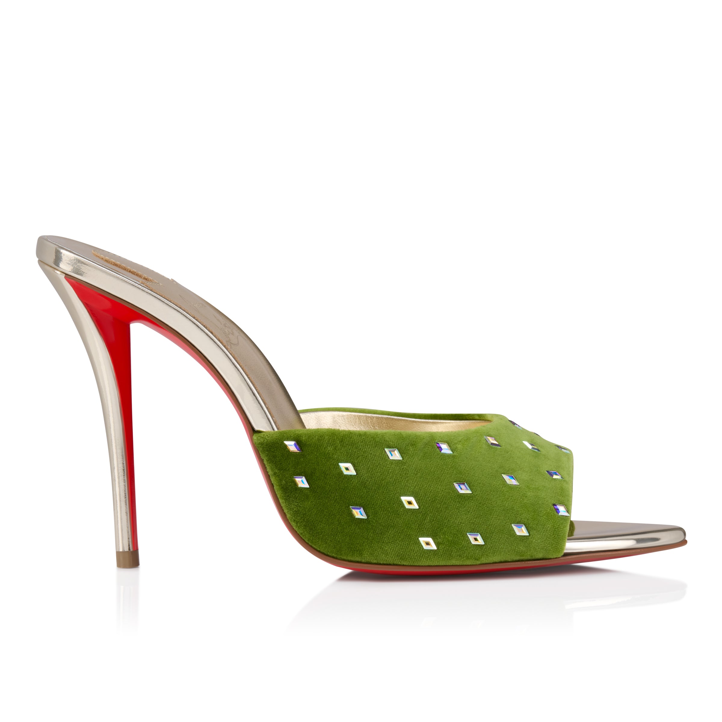 Christian Louboutin Miss Z Mule Strass Losanges Women Shoes | Color Green