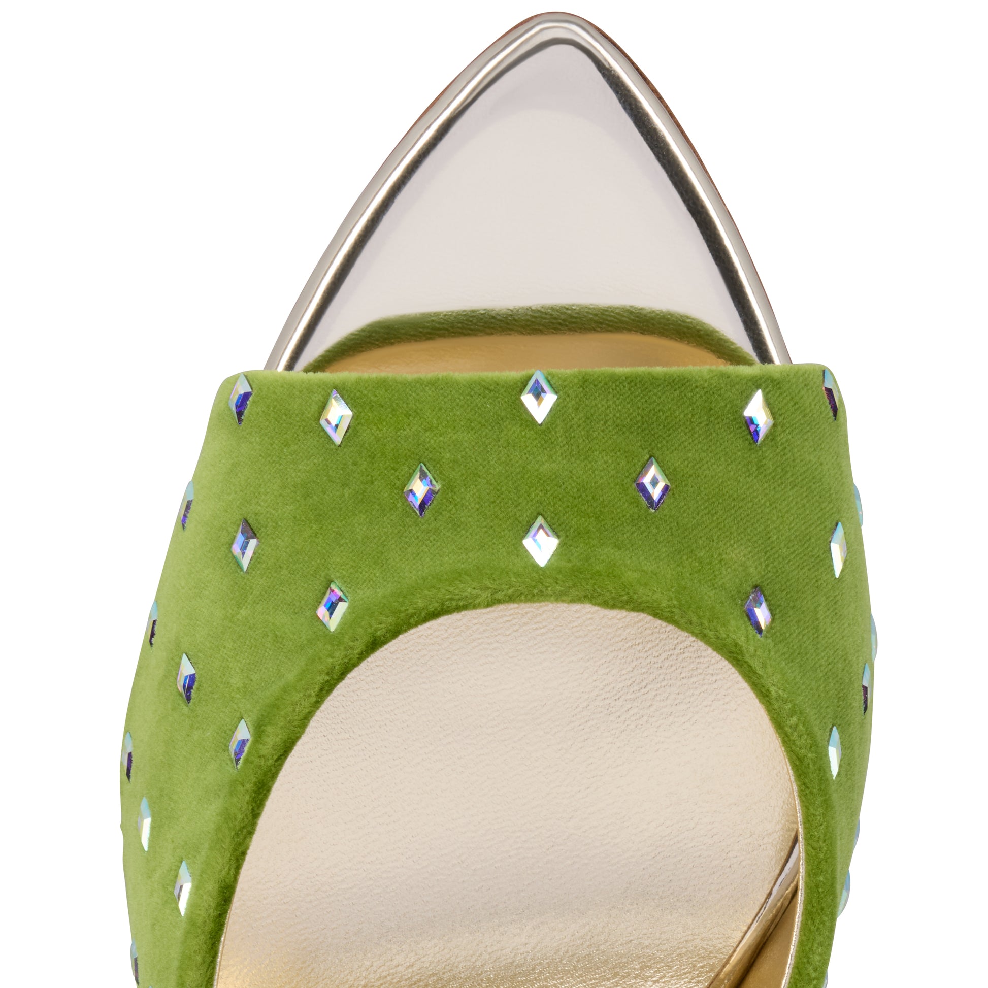 Christian Louboutin Miss Z Mule Strass Losanges Women Shoes | Color Green