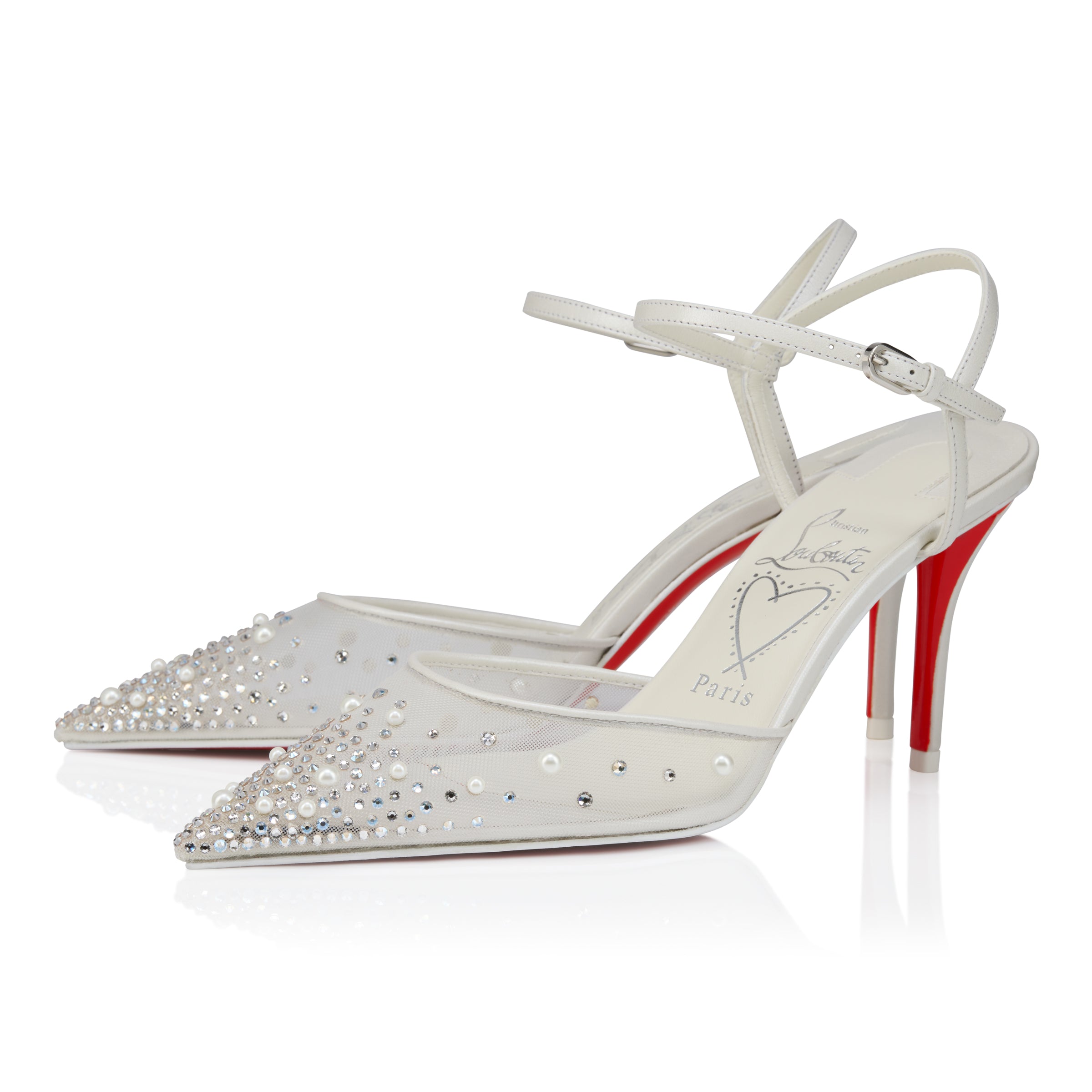 Christian Louboutin Miss Z Riviera Strass Women Shoes | Color White