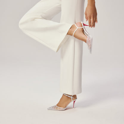 Christian Louboutin Miss Z Riviera Strass Women Shoes | Color White