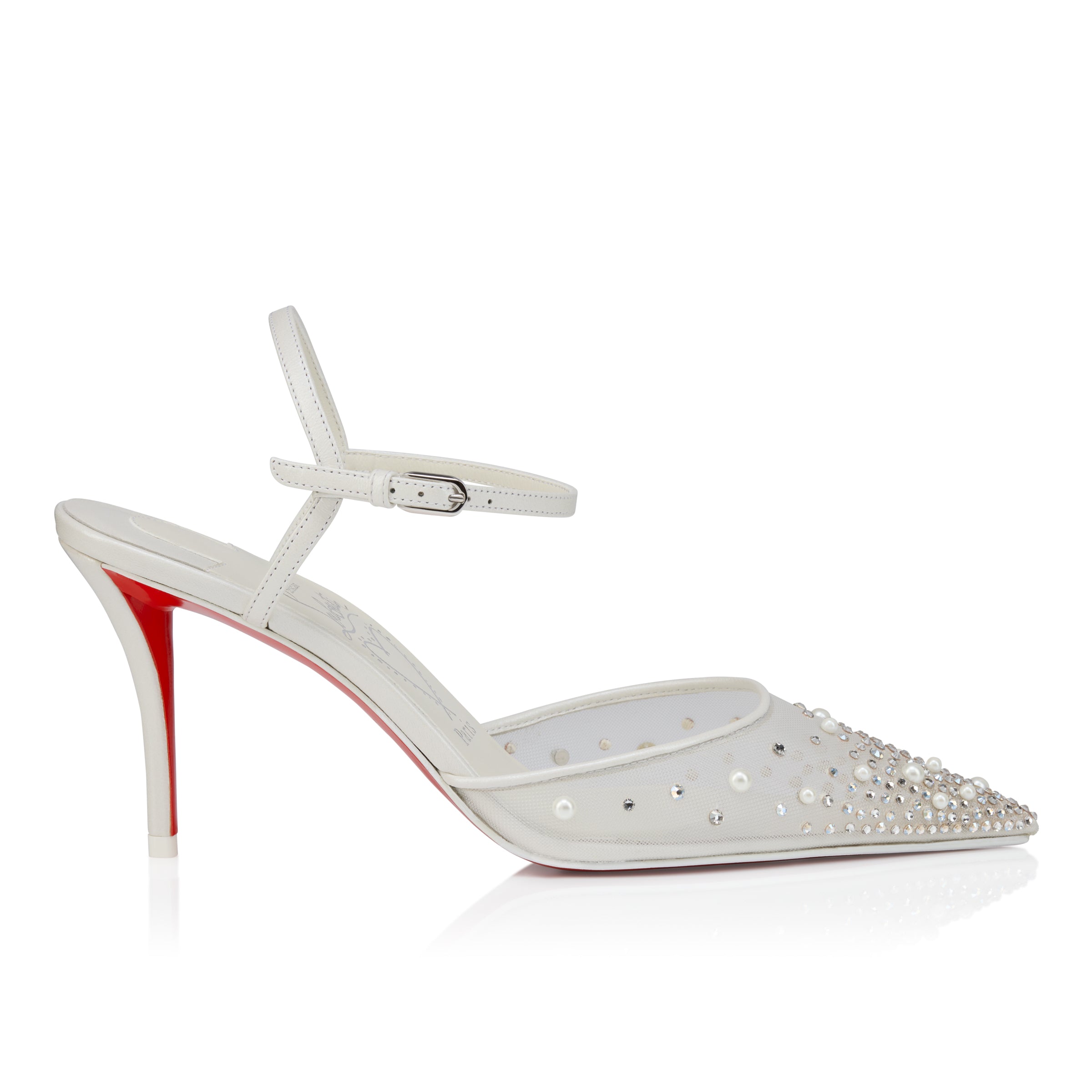 Christian Louboutin Miss Z Riviera Strass Women Shoes | Color White