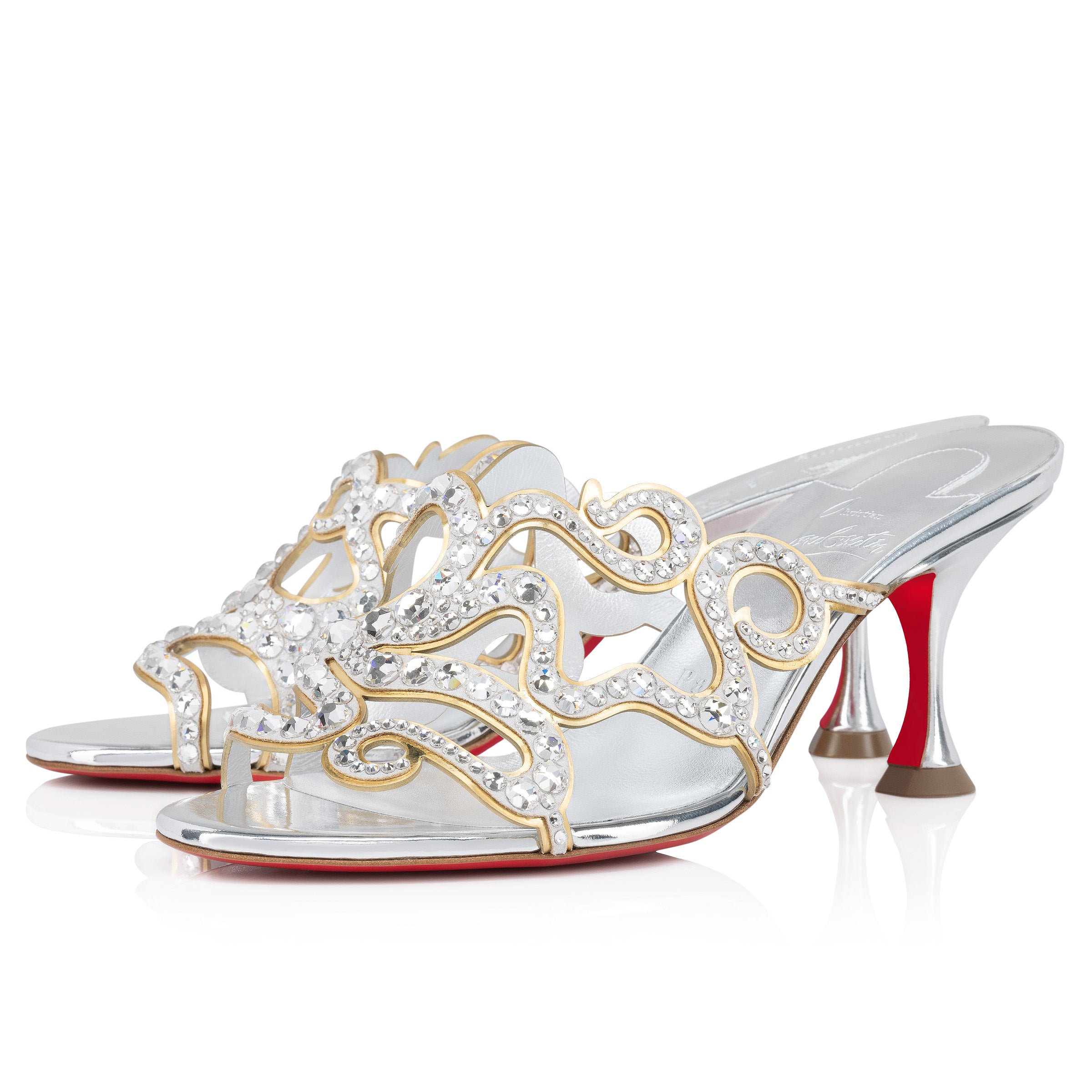 Christian Louboutin Octomule Strass Women Shoes | Color Silver