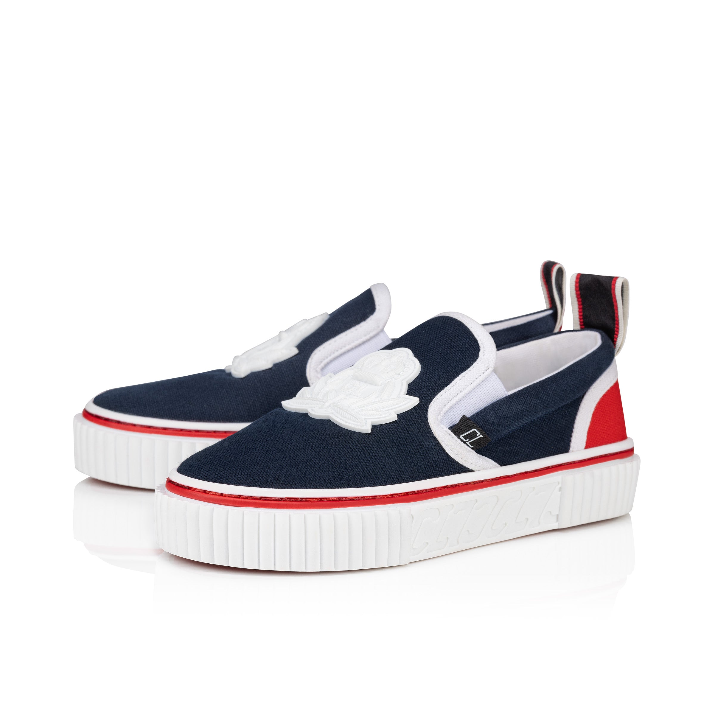 Christian Louboutin Pedrito Boat Crest Kids Unisex Shoes | Color Blue