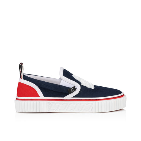 Christian Louboutin Pedrito Boat Crest Kids Unisex Shoes | Color Blue