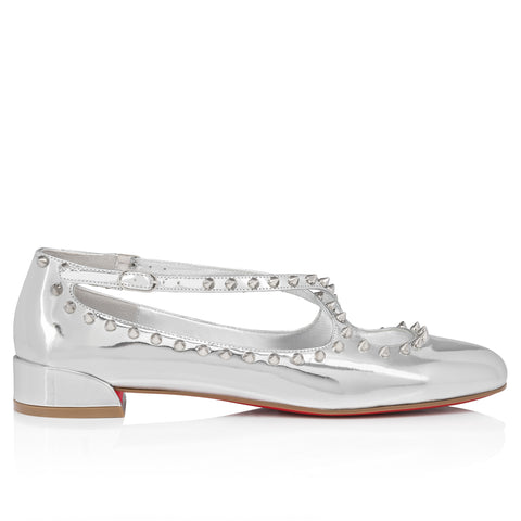 Christian Louboutin Pilouta Jane Spikes Women Shoes | Color Silver