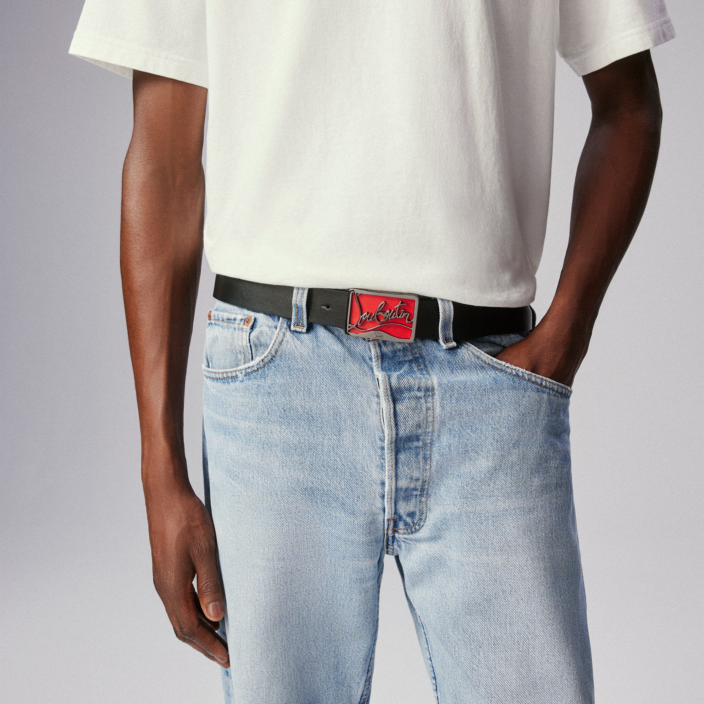 Christian Louboutin Ricky Men Belts | Color Black