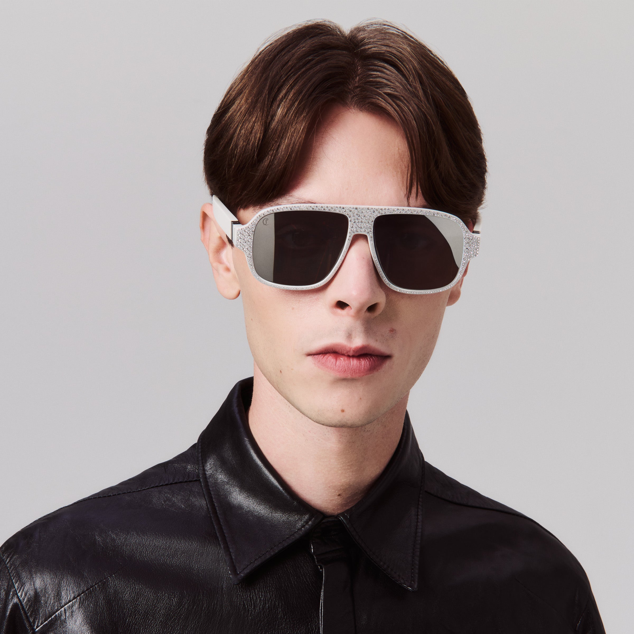 Christian Louboutin Diamond Roller Lb0032 Men Eyewear | Color White