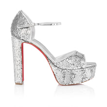 Load image into Gallery viewer, Christian Louboutin Sandaloo Mini Paillettes Women Shoes | Color Silver
